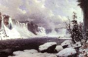 Hyppolyte Victor Sebron Winter at Niagara Falls oil on canvas